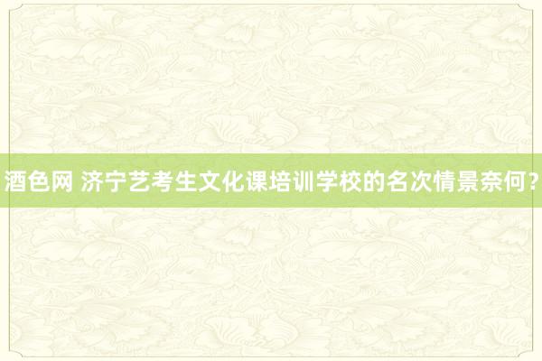 酒色网 济宁艺考生文化课培训学校的名次情景奈何？