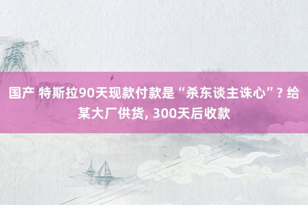 国产 特斯拉90天现款付款是“杀东谈主诛心”? 给某大厂供货， 300天后收款
