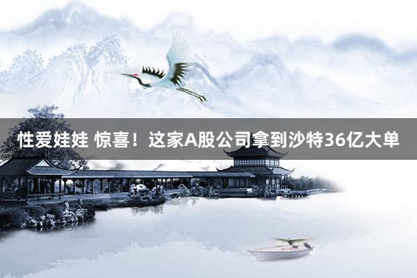 性爱娃娃 惊喜！这家A股公司拿到沙特36亿大单