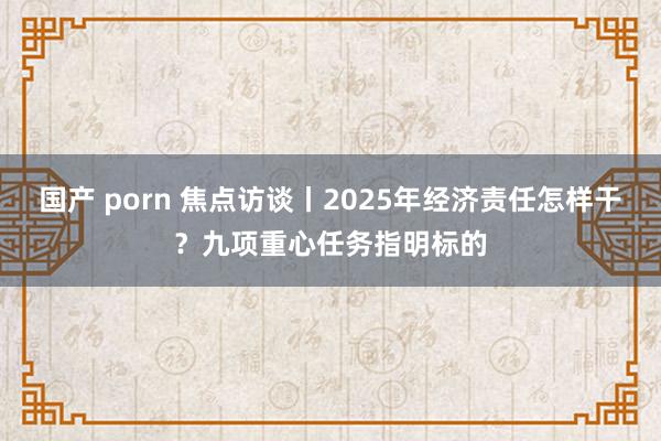 国产 porn 焦点访谈丨2025年经济责任怎样干？九项重心任务指明标的