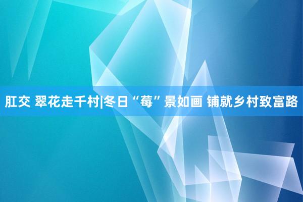 肛交 翠花走千村|冬日“莓”景如画 铺就乡村致富路