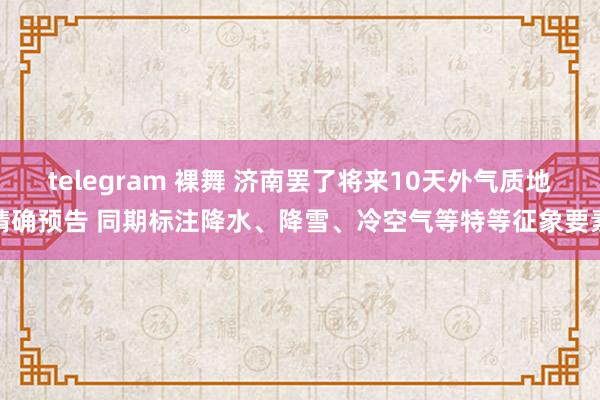 telegram 裸舞 济南罢了将来10天外气质地精确预告 同期标注降水、降雪、冷空气等特等征象要素