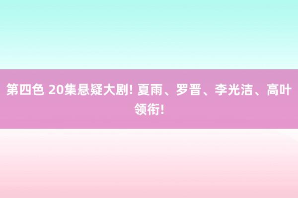 第四色 20集悬疑大剧! 夏雨、罗晋、李光洁、高叶领衔!