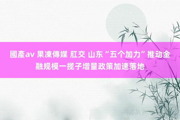國產av 果凍傳媒 肛交 山东“五个加力”推动金融规模一揽子增量政策加速落地