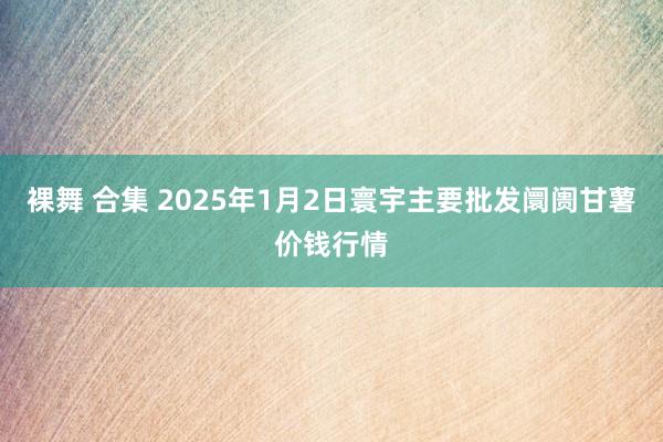 裸舞 合集 2025年1月2日寰宇主要批发阛阓甘薯价钱行情