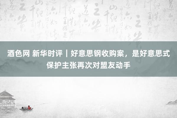 酒色网 新华时评｜好意思钢收购案，是好意思式保护主张再次对盟友动手