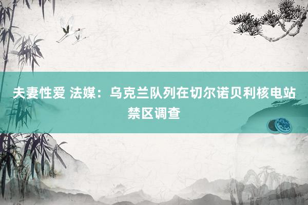 夫妻性爱 法媒：乌克兰队列在切尔诺贝利核电站禁区调查