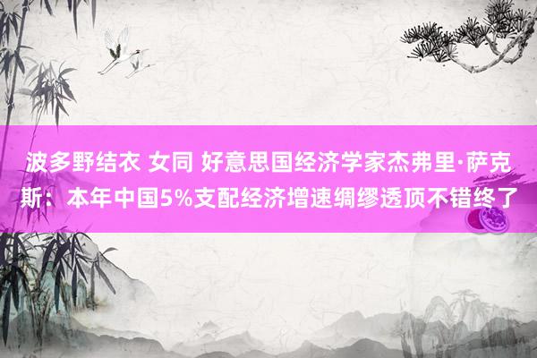 波多野结衣 女同 好意思国经济学家杰弗里·萨克斯：本年中国5%支配经济增速绸缪透顶不错终了