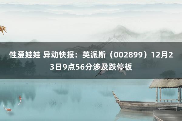 性爱娃娃 异动快报：英派斯（002899）12月23日9点56分涉及跌停板