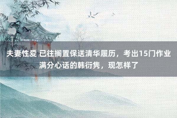 夫妻性爱 已往搁置保送清华履历，考出15门作业满分心话的韩衍隽，现怎样了
