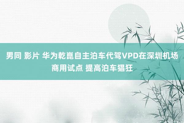 男同 影片 华为乾崑自主泊车代驾VPD在深圳机场商用试点 提高泊车猖狂