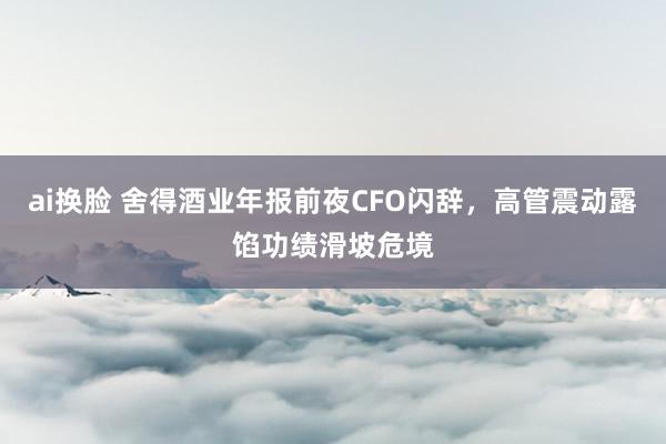 ai换脸 舍得酒业年报前夜CFO闪辞，高管震动露馅功绩滑坡危境