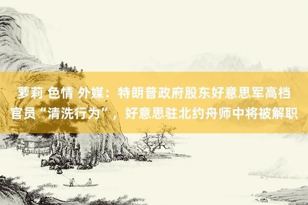 萝莉 色情 外媒：特朗普政府股东好意思军高档官员“清洗行为”，好意思驻北约舟师中将被解职