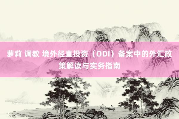 萝莉 调教 境外径直投资（ODI）备案中的外汇政策解读与实务指南