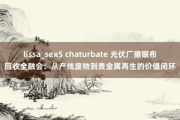 lissa_sex5 chaturbate 光伏厂擦银布回收全融会：从产线废物到贵金属再生的价值闭环
