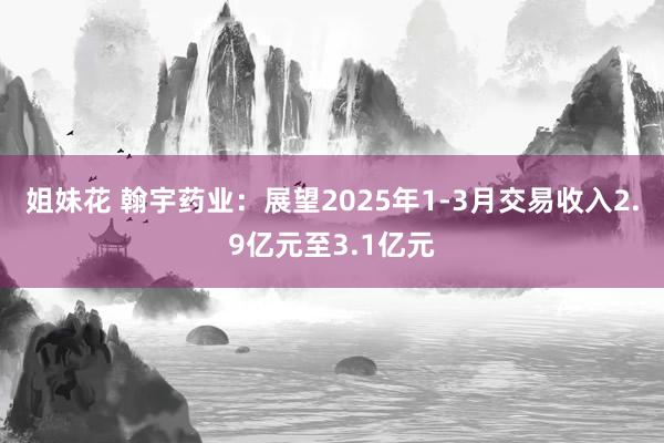姐妹花 翰宇药业：展望2025年1-3月交易收入2.9亿元至3.1亿元