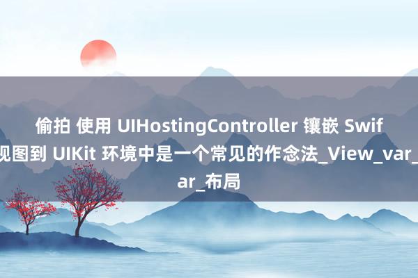 偷拍 使用 UIHostingController 镶嵌 SwiftUI 视图到 UIKit 环境中是一个常见的作念法_View_var_布局