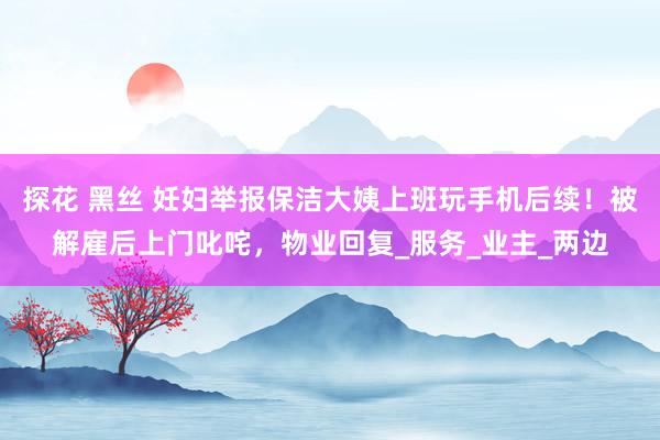 探花 黑丝 妊妇举报保洁大姨上班玩手机后续！被解雇后上门叱咤，物业回复_服务_业主_两边