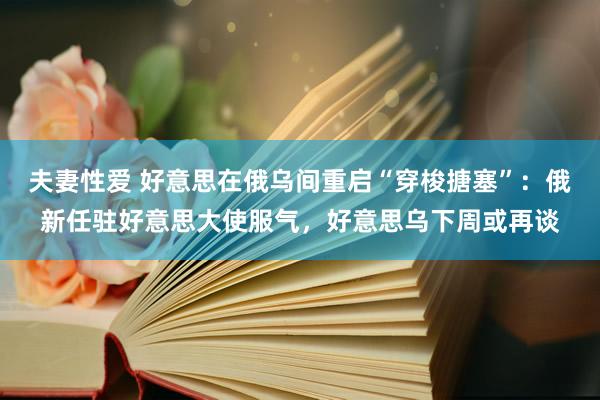 夫妻性爱 好意思在俄乌间重启“穿梭搪塞”：俄新任驻好意思大使服气，好意思乌下周或再谈