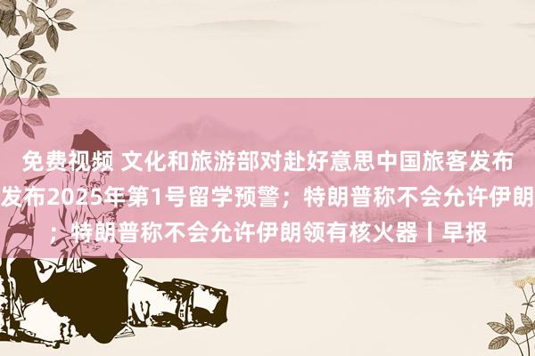 免费视频 文化和旅游部对赴好意思中国旅客发布风险辅导；证实部发布2025年第1号留学预警；特朗普称不会允许伊朗领有核火器丨早报