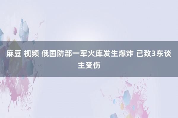 麻豆 视频 俄国防部一军火库发生爆炸 已致3东谈主受伤