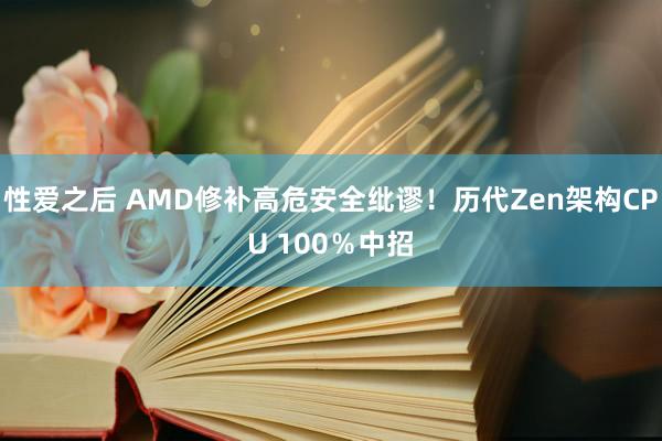 性爱之后 AMD修补高危安全纰谬！历代Zen架构CPU 100％中招